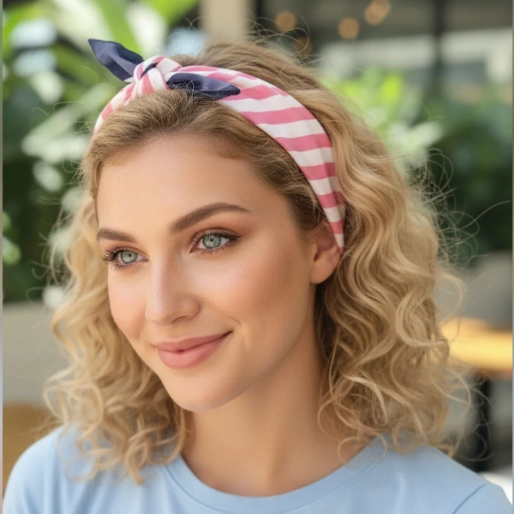 ✨NEW Pink and Blue Striped Headband